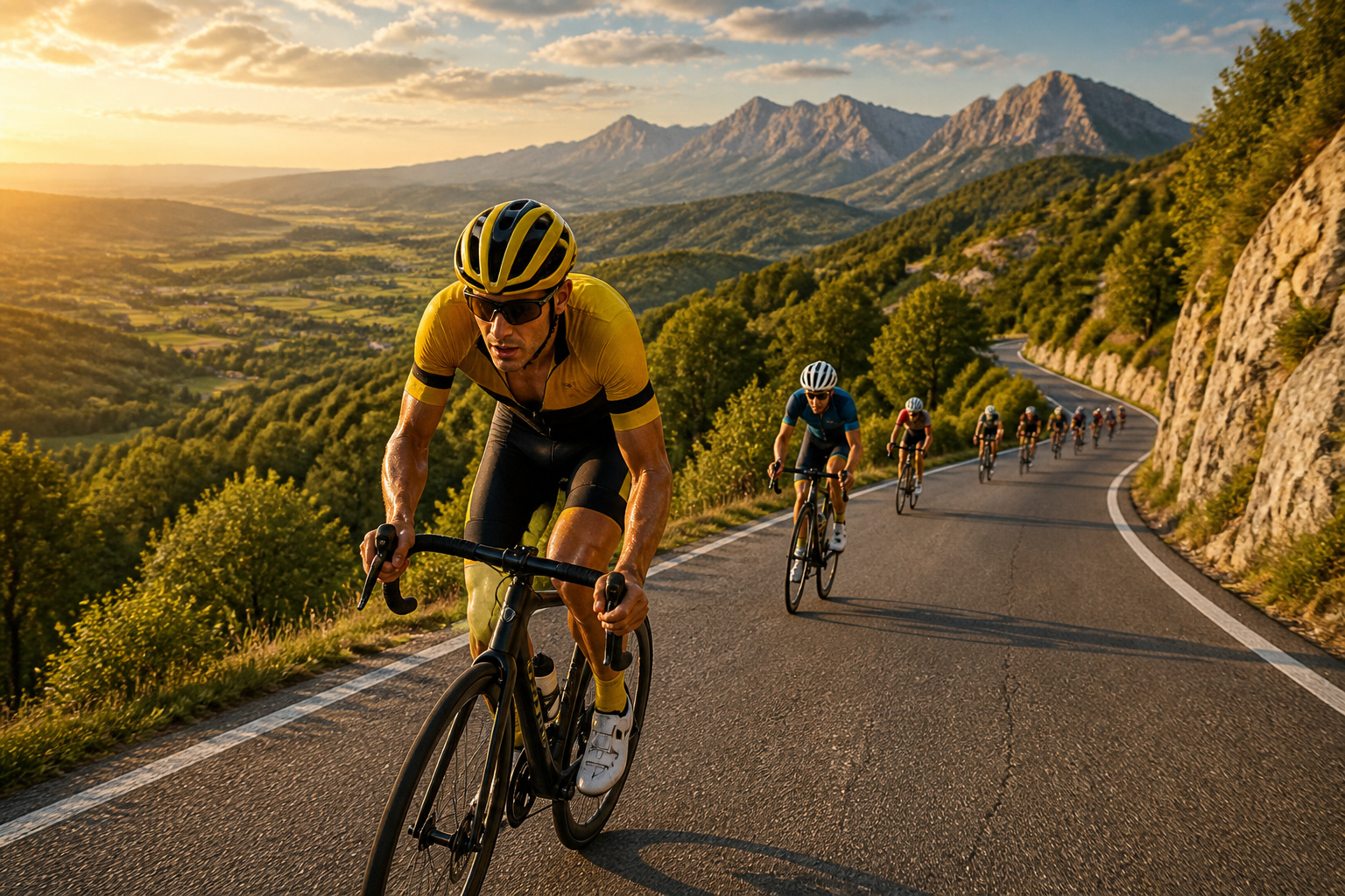 Course a velo paris nice au soleil couchant