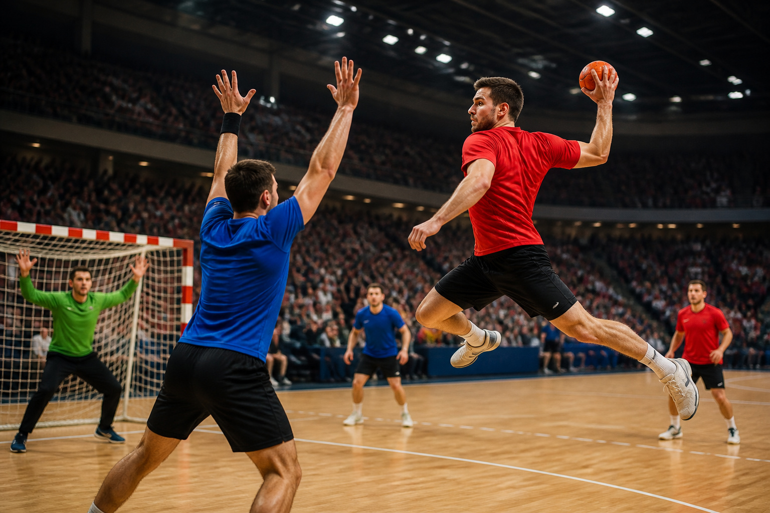 Match de handball intense
