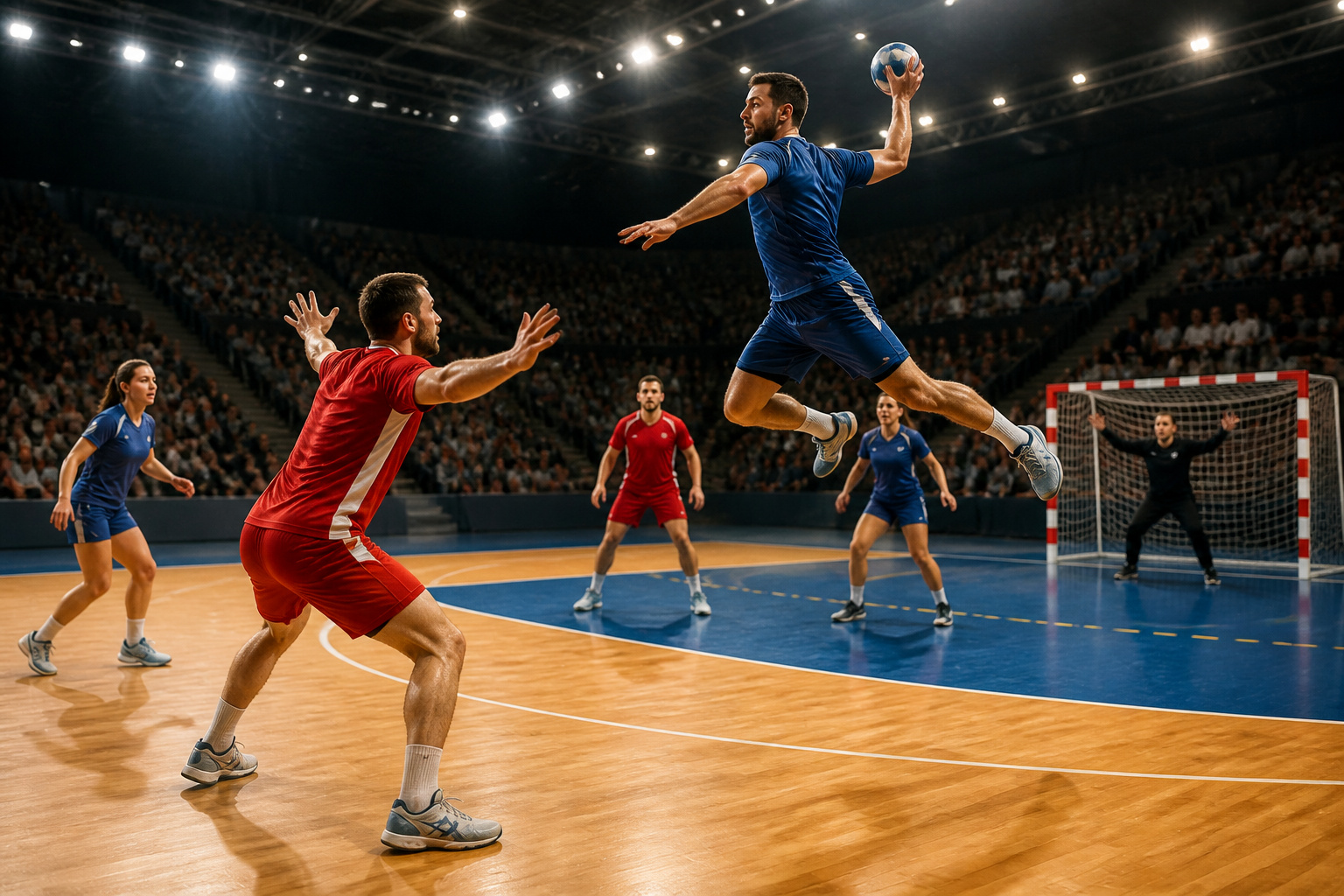 Match de handball intense