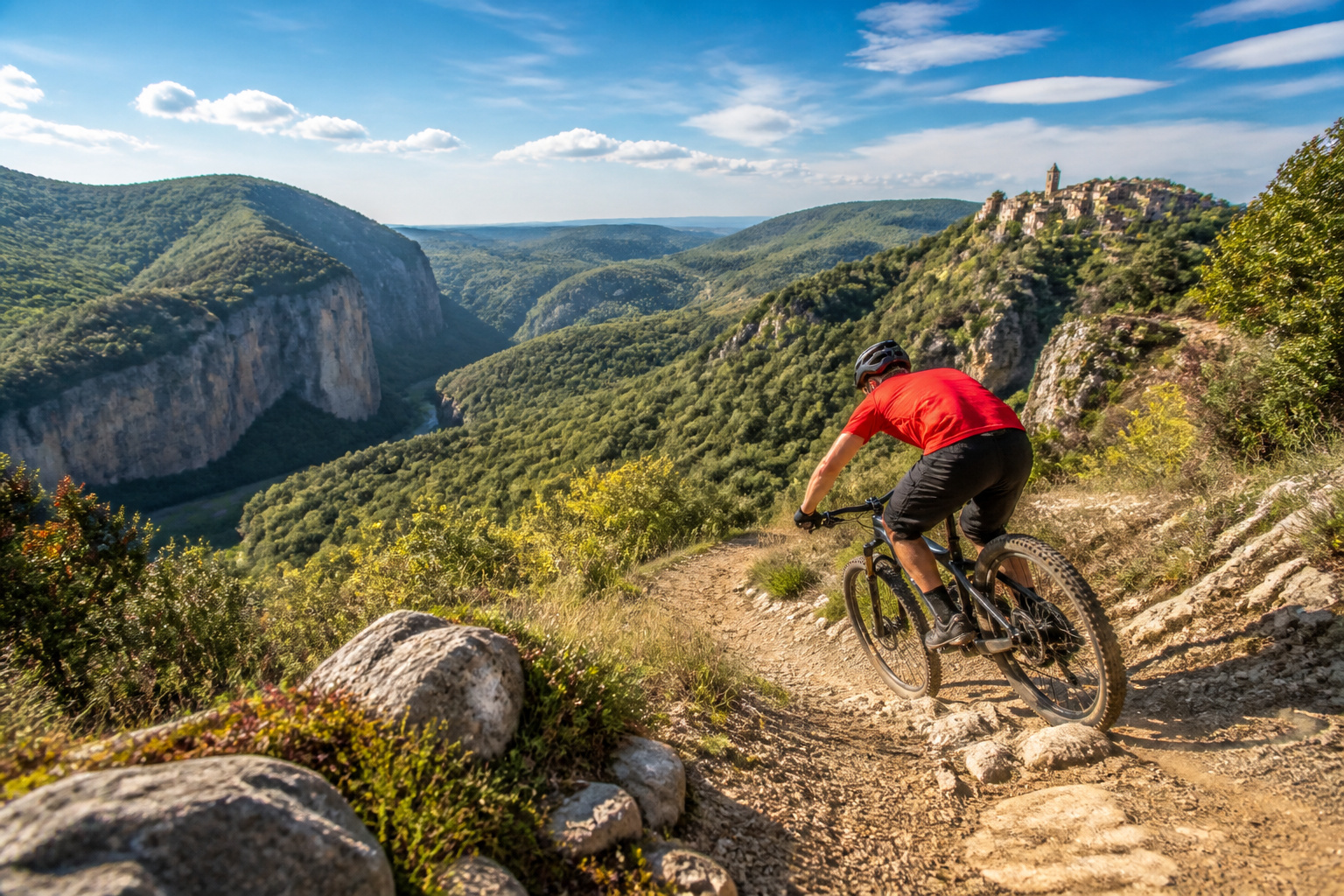 Vtt dans les gorges dardeche