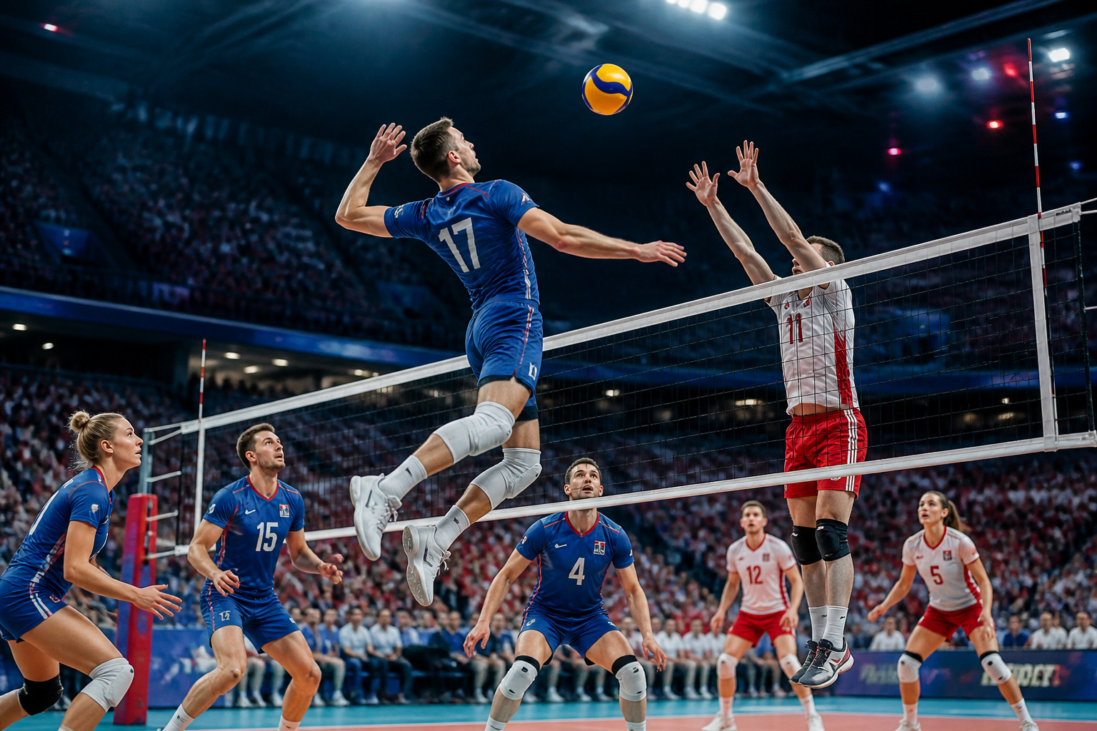 Volley ball le coup de puissance a la volee